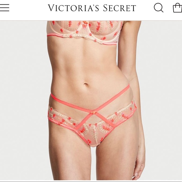 NWT heart embroidery VS keyhole cheekini panty, M - Picture 2 of 10